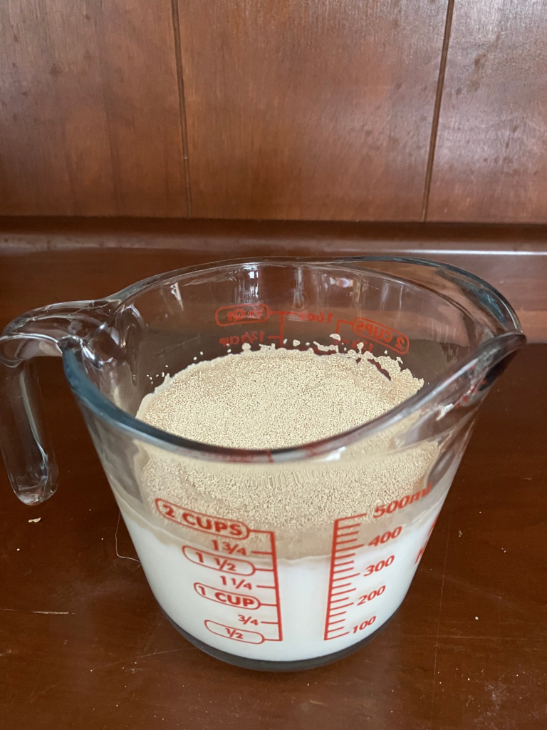 Demonstrating mixing in yeast. 